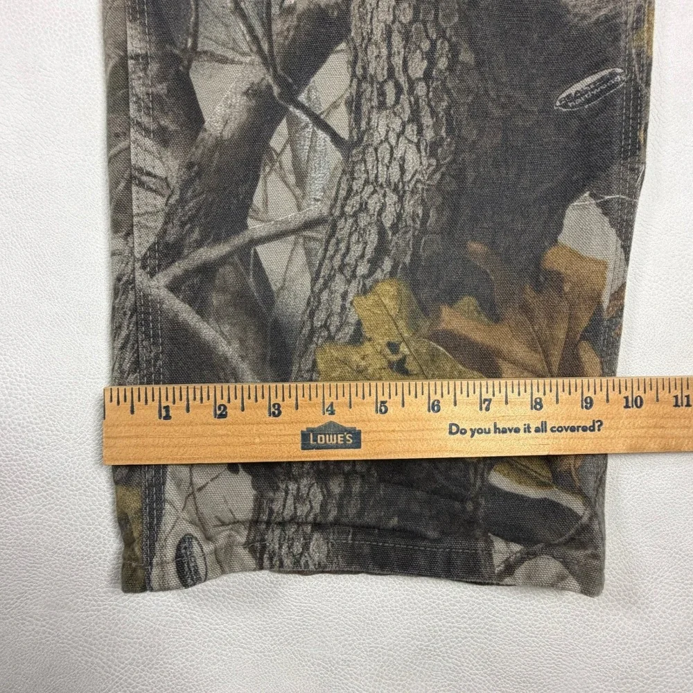 Carhartt Mens Realtree Hardwoods Camo Work Pants Straight Leg 36x30 Brown Grey